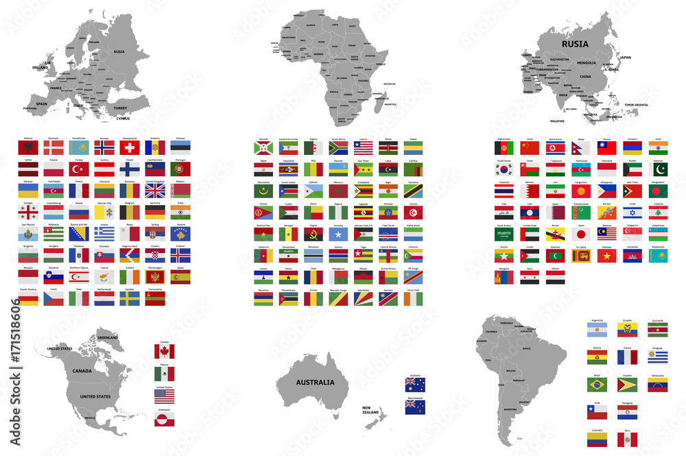 Obraz premium continents and flags