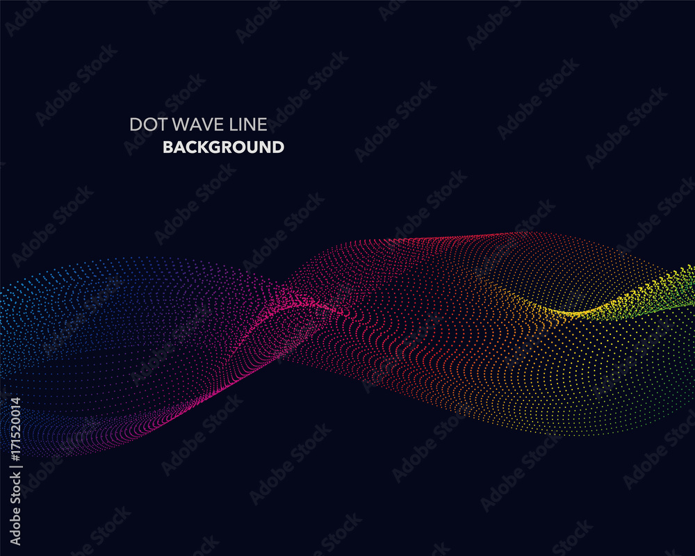 Fototapeta premium Elegant abstract vector spectrum rainbow gradient wave dot line futuristic style background