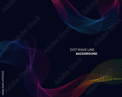 Elegant abstract vector spectrum rainbow gradient wave dot line futuristic style background