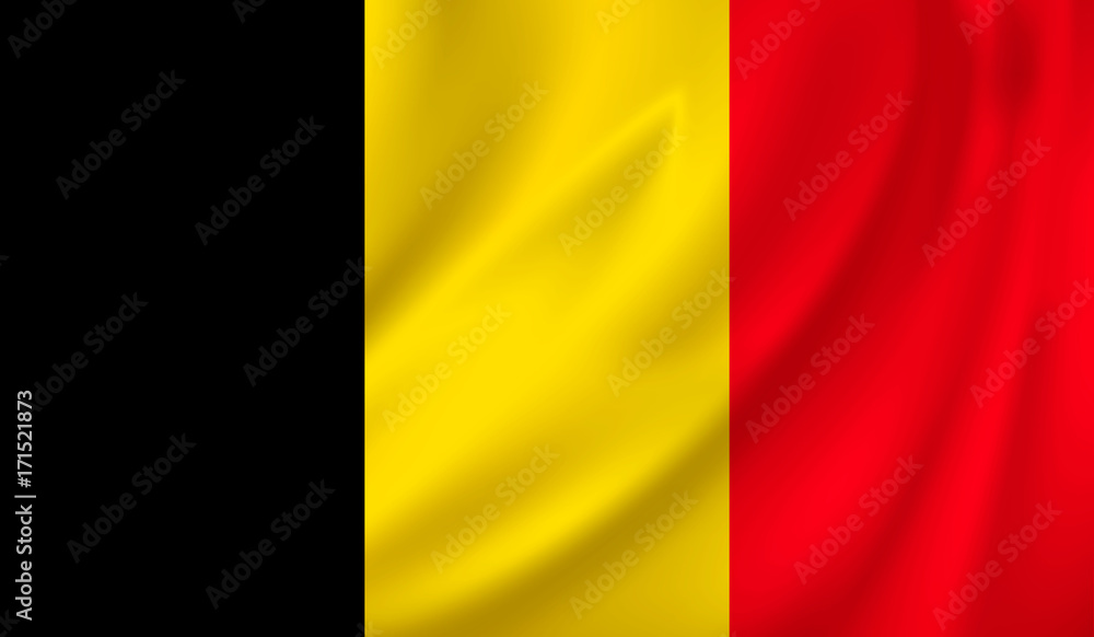 3D Waving Flag of belgium. Vector illustration