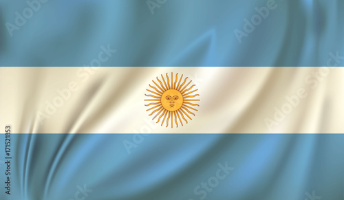 3D Waving Flag of argentina. Vector illustration