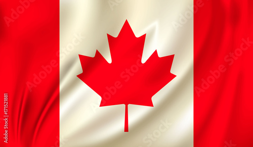 3D Waving Flag of Canada. Vector illustration