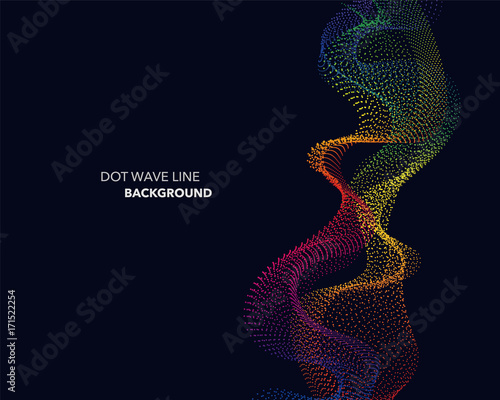 Elegant abstract vector spectrum rainbow gradient wave dot line futuristic style background