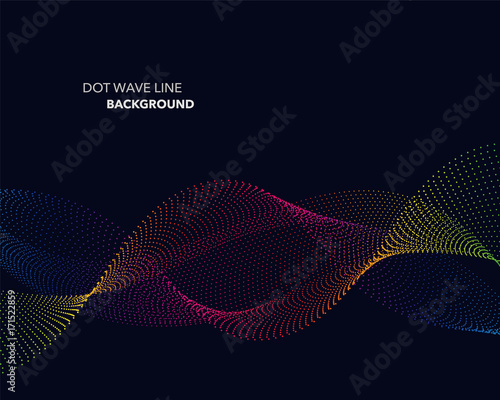 Elegant abstract vector spectrum rainbow gradient wave dot line futuristic style background