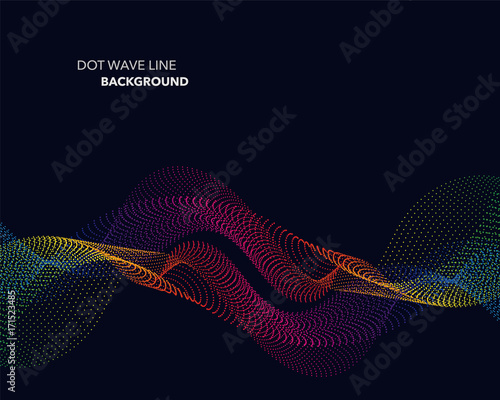 Elegant abstract vector spectrum rainbow gradient wave dot line futuristic style background