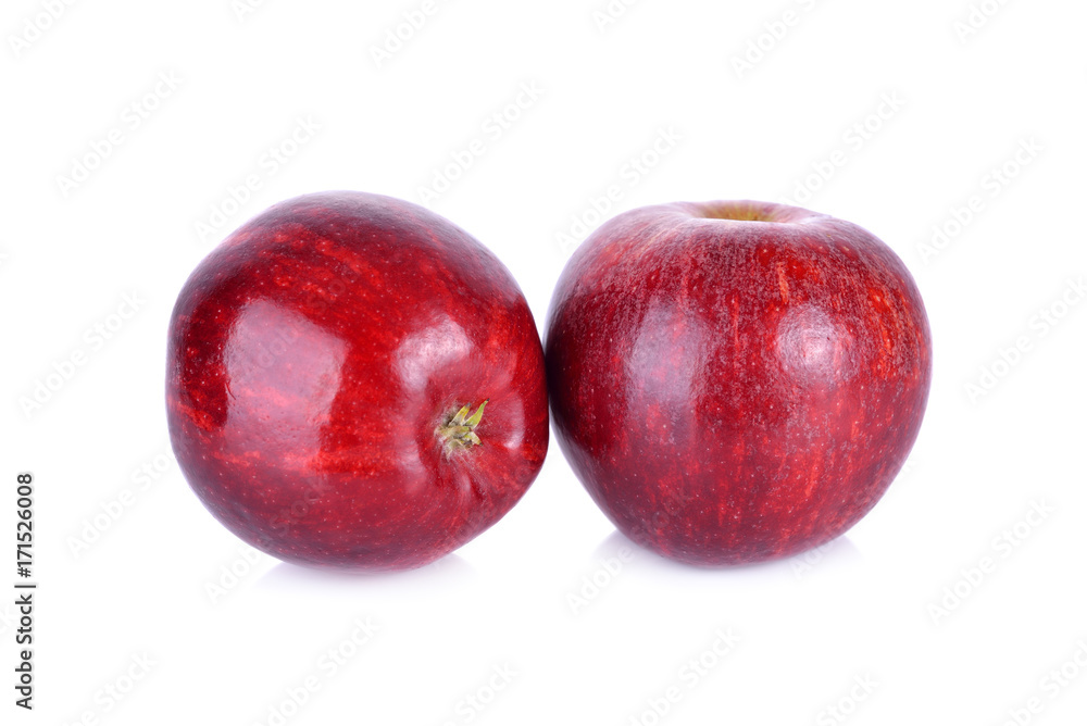 whole ripe apple on white background