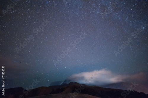 Stars in night mountains