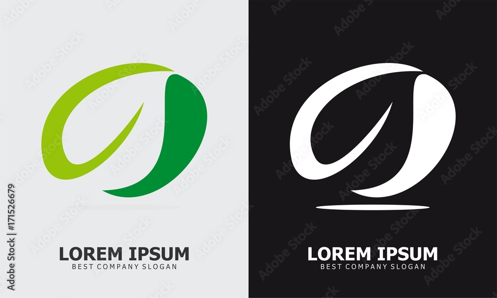 abstract green natural leaf logo abstract green natural leaf logo