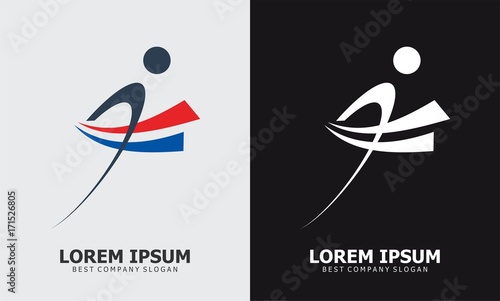 abstract human sport logo
