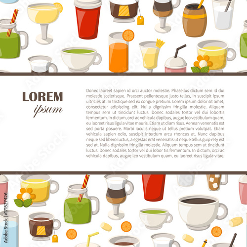 Vector cartoon non alcoholic drinks background
