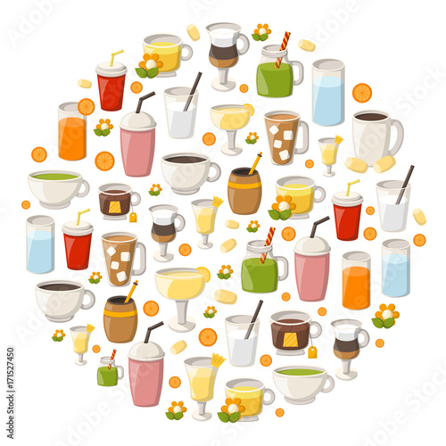 Vector cartoon non alcoholic drinks background