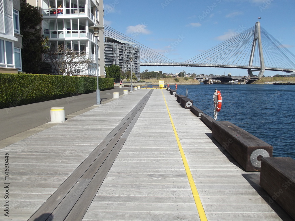 Boardwalk near Anzac Bridge Sydney Australia