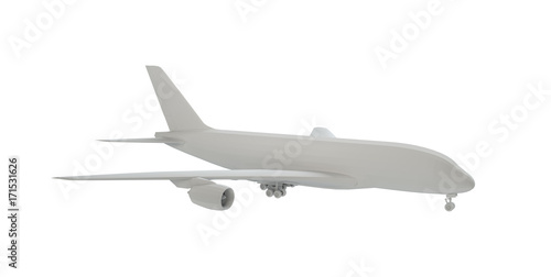 White airplane. Isolated