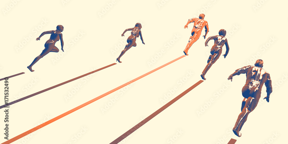 Obraz premium Business People Running