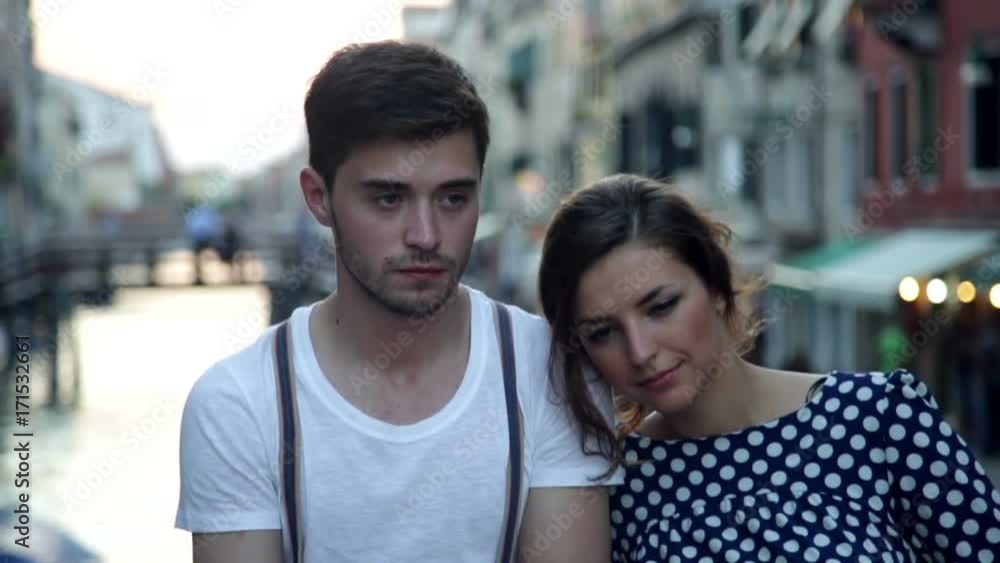 Boy and girl in Venice Boy and girl in Venice