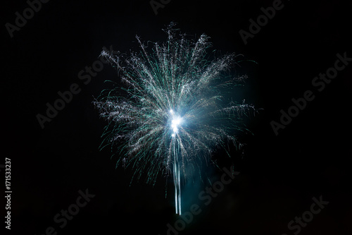 Fireworks isolated on dark background.