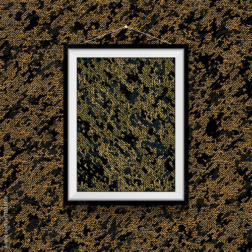 Camouflage textile photo on camouflage textile wall - army colors template