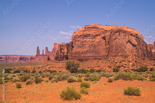 Picturesque ancient rocks in the Valley of Monuments. Rain God Mesa © konoplizkaya