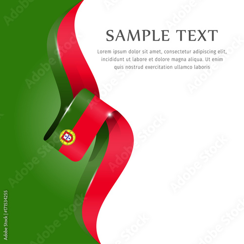 Abstract background flag. Background flag ribbon for liberty, national event, celebration, brochure, slide show, and general election. Abstract color background Portugal flag ribbon vector.