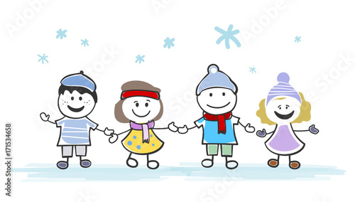 Wallpaper Mural Kinder im Winter Torontodigital.ca