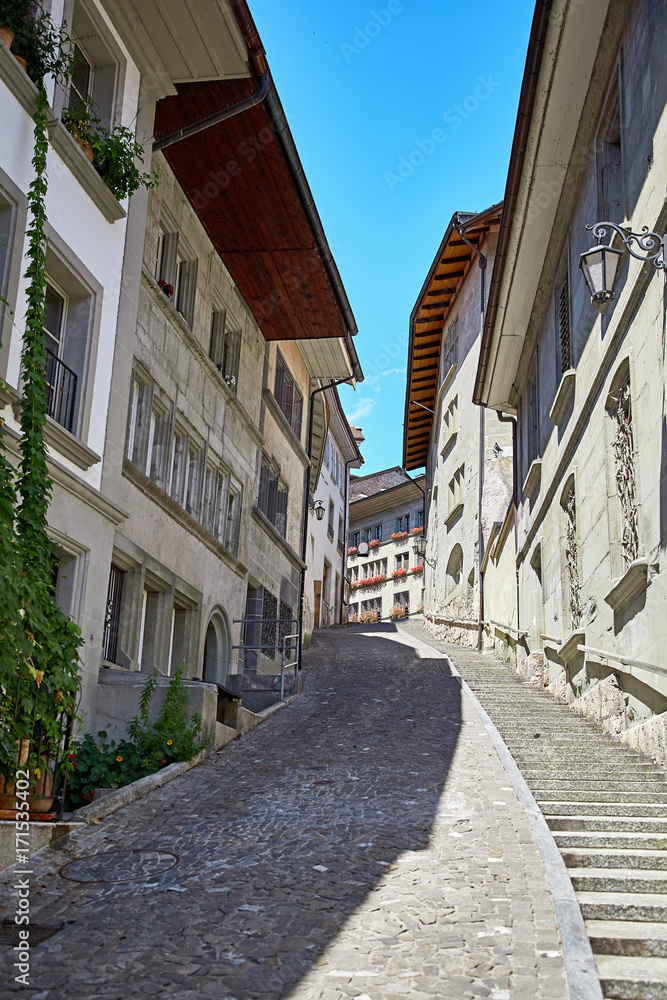 Street view of OLD Town Fribourg