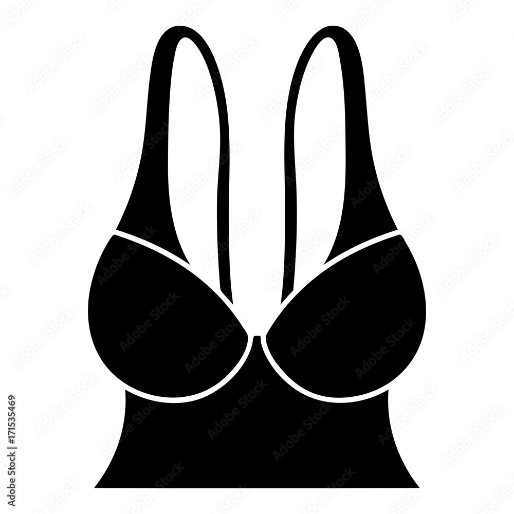 Big sports bra icon, simple black style Big sports bra icon, simple black style