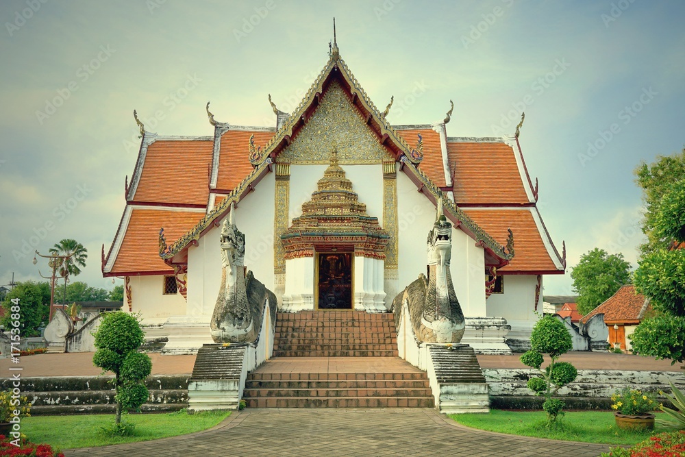 Wat Phumin or Phu Min Temple, The famous ancient temple in Nan province, Northern part of Thailand. vintage effect style pictures. Wat Phumin or Phu Min Temple, The famous ancient temple in Nan province, Northern part of Thailand. vintage effect style pictures.