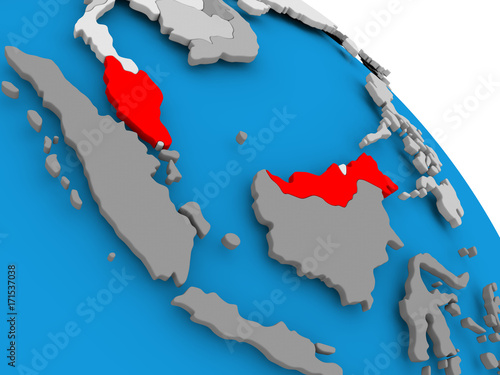 Malaysia in red on map