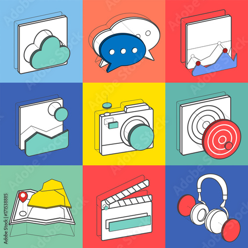 Illustration set of recreation icons