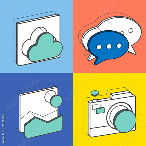 Illustration set of recreation icons