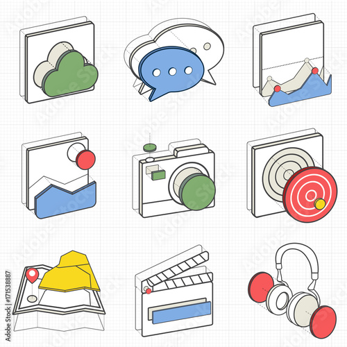 Illustration set of recreation icons