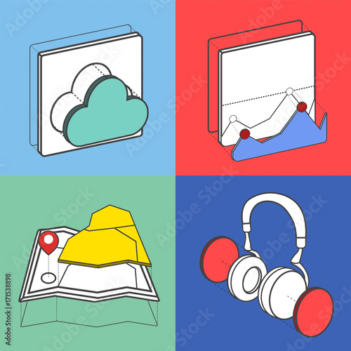 Illustration set of recreation icons