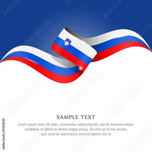 Abstract background flag. Background flag ribbon for liberty, national event, celebration, brochure, slide show, and general election. Abstract color background Slovenia  flag ribbon vector.