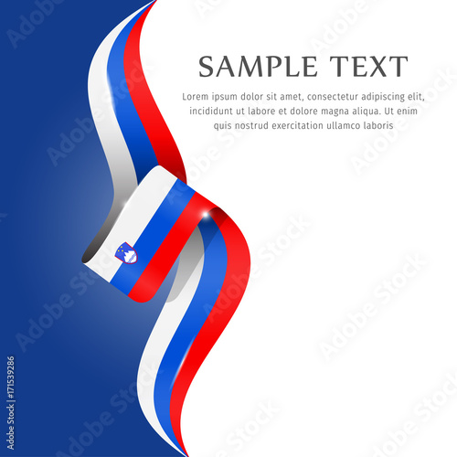 Abstract background flag. Background flag ribbon for liberty, national event, celebration, brochure, slide show, and general election. Abstract color background Slovenia  flag ribbon vector.