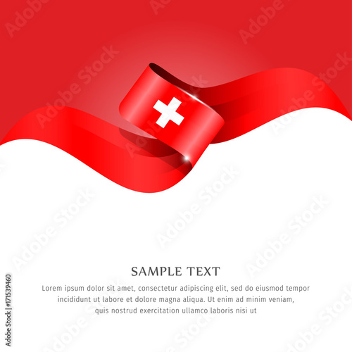 Abstract background flag. Background flag ribbon for liberty, national event, celebration, brochure, slide show, and general election. Abstract color background Switzerland flag ribbon vector.
