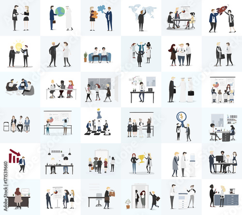 Vector collection of business people