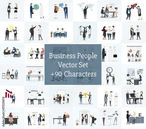 Vector collection of business people