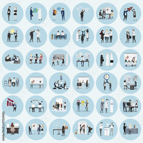 Vector collection of business people