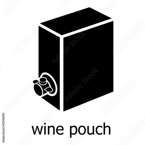Wine pouch icon, simple black style