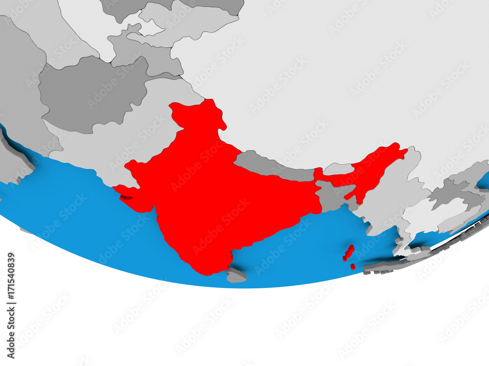 Fototapeta premium India on globe