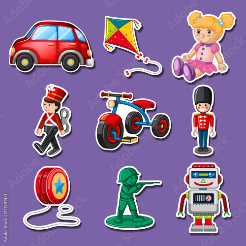 Sticker design for many toys