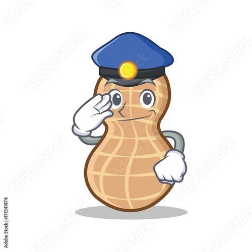 Police peanut character cartoon style