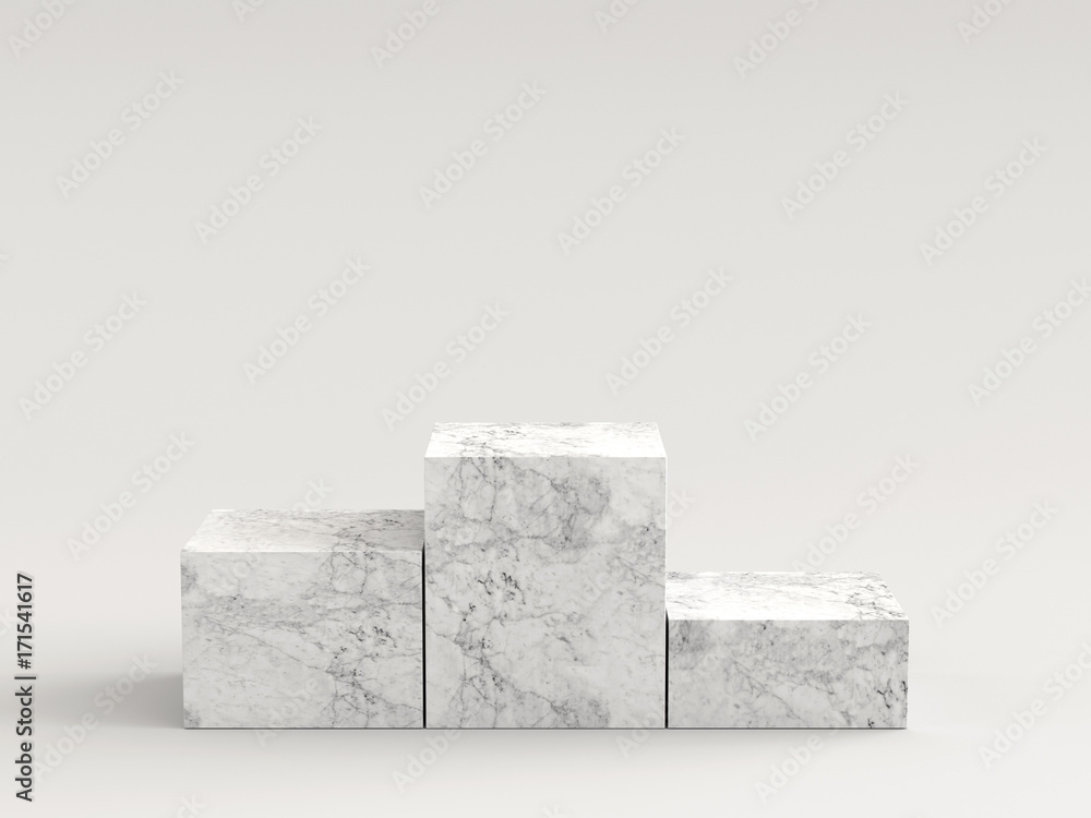 Empty white marble podium on white background. 3D rendering.
Empty white marble podium on white background. 3D rendering.