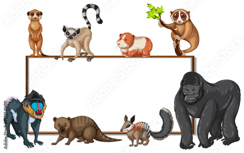 Board template with wild animals