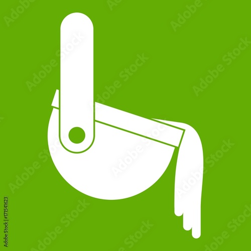 Molten metal poured from ladle icon green