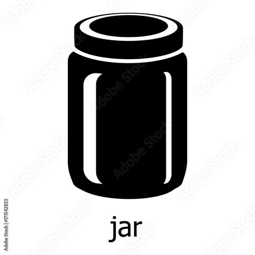 Jar icon, simple black style