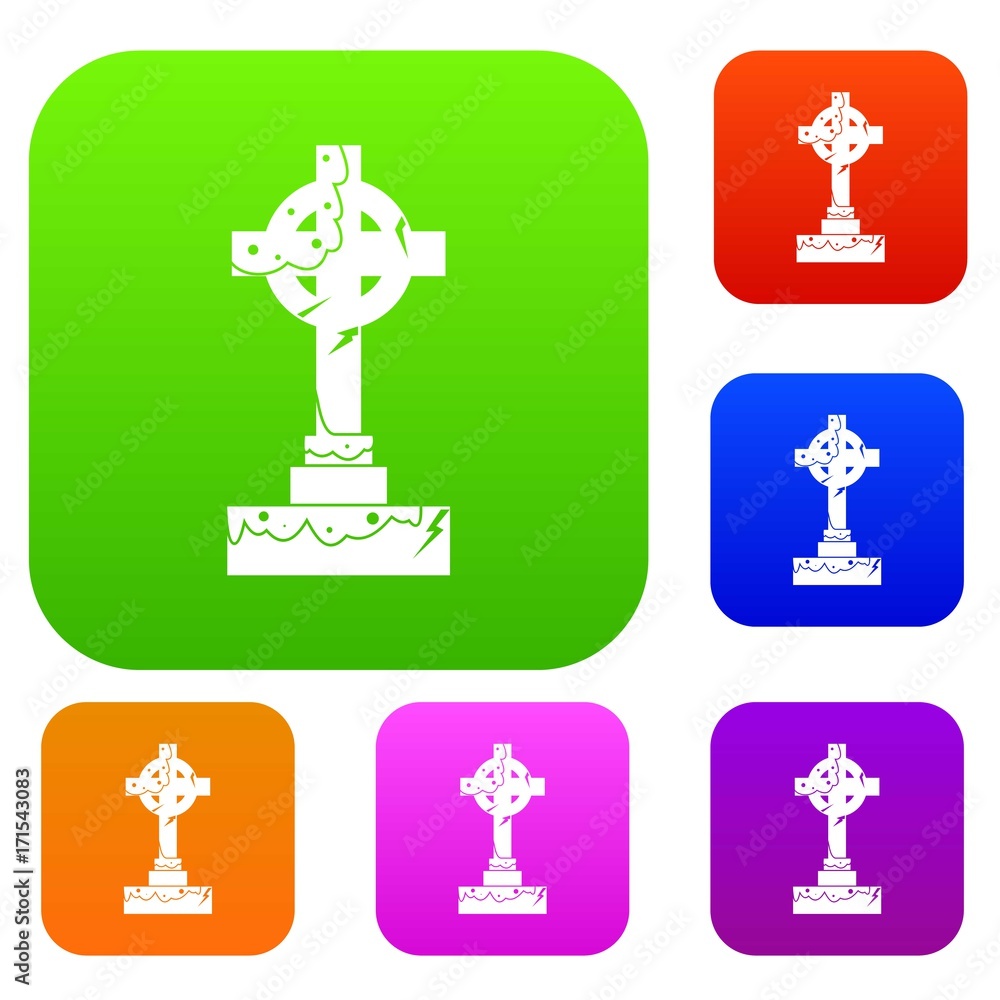 Irish celtic cross set color collection Irish celtic cross set color collection