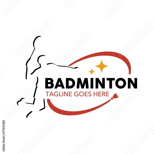 Unique Badminton Logo Template