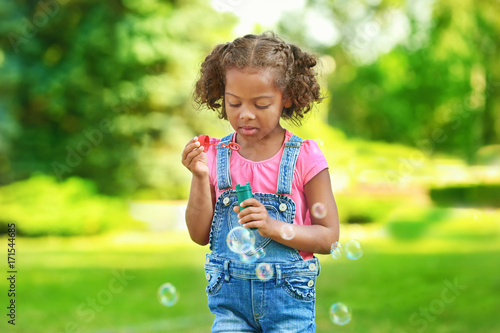 Cute African American girl ...