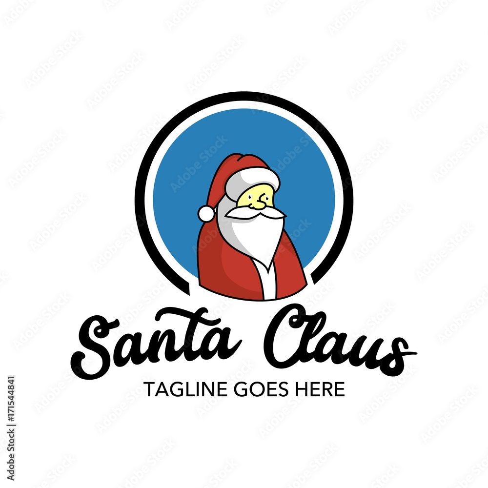 Unique Santaclaus friendly character mascot logo template Unique Santaclaus friendly character mascot logo template